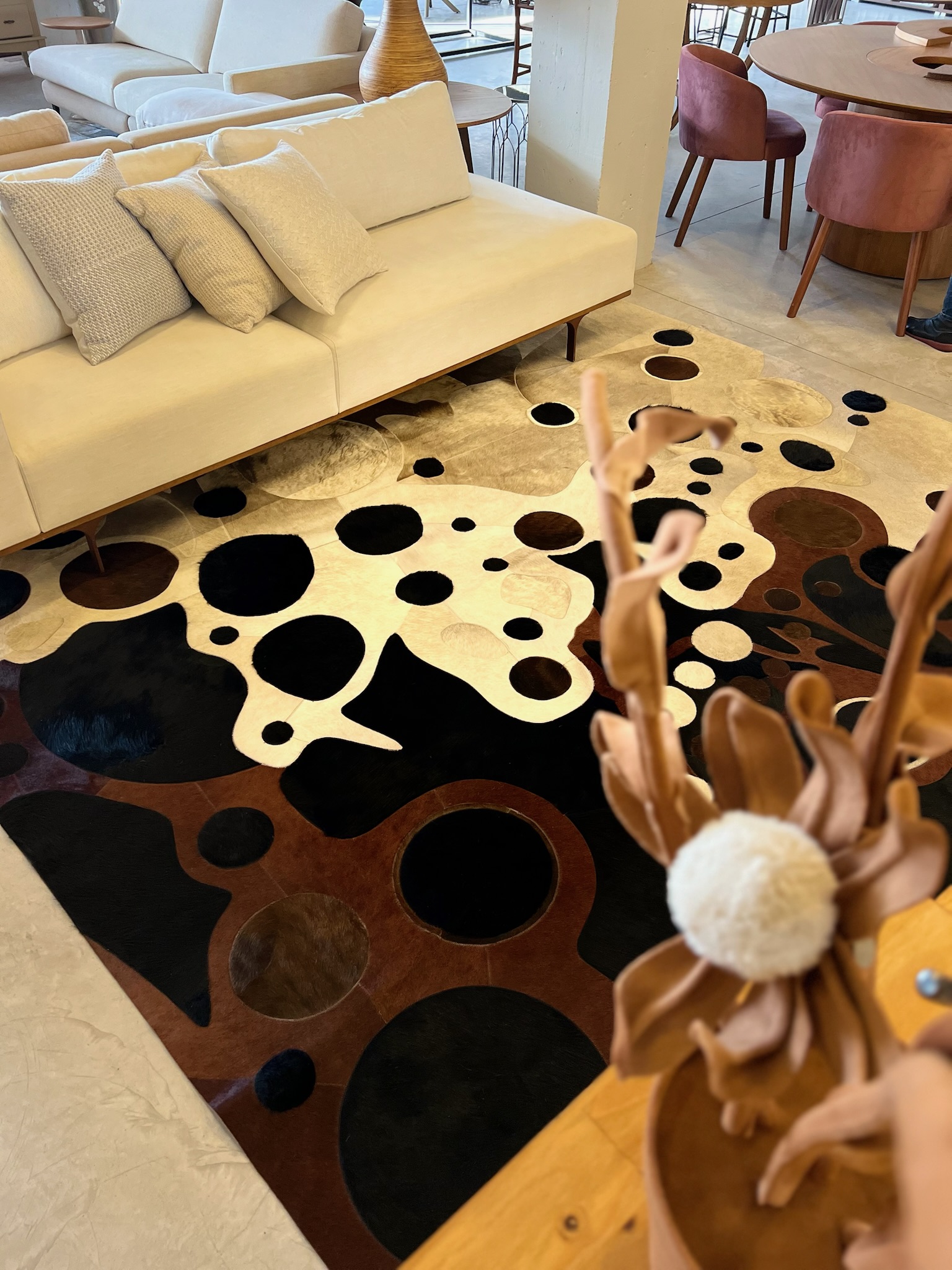 VULCANO Artistic Genuine Leather Rug | Wall & Floor Design | Art Collection