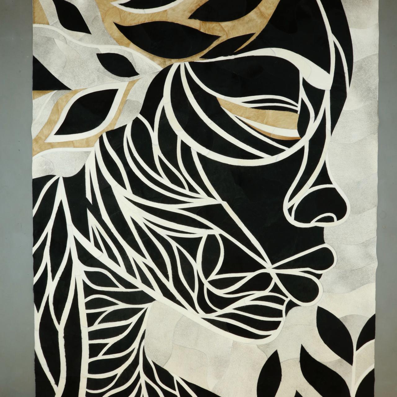 MALICA Artistic Genuine Leather Rug | Wall & Floor Design | Art Collection